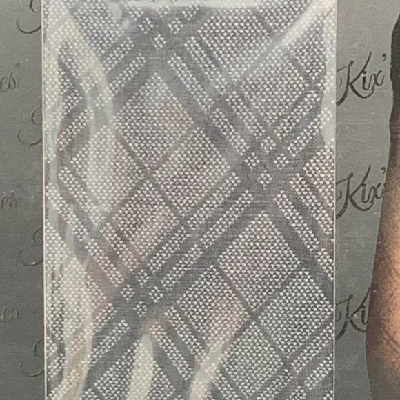 Kixies Thigh Highs Black Diamond Pattern Size C No-Slip Grip Tiffany 1305C - Picture 3 of 6